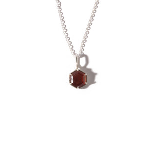 Garnet Hexagon Sterling Silver Pendant - Single    from The Rock Space