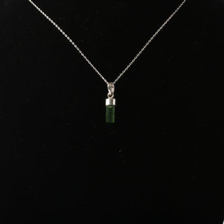 Tourmaline Green Raw Point Sterling Silver Pendant - Single    from The Rock Space