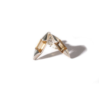 Citrine Sterling Silver Stud - Single Pair (Enhanced) from The Rock Space