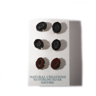 Geode Druzy Sterling Silver Stud - 3 pack from The Rock Space