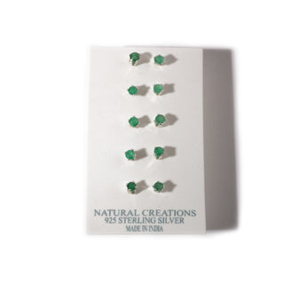 Emerald Sterling Silver Stud - 5 pack from The Rock Space