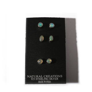 Ethiopian Opal Sterling Silver Stud - 3 pack from The Rock Space