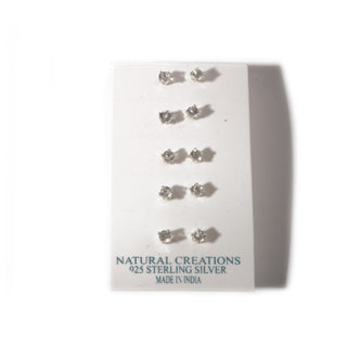 White Topaz Sterling Silver Stud - 5 pack    from Stonebridge Imports