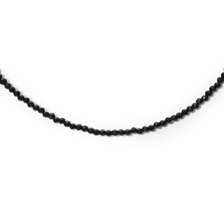 Black Tourmaline Bead Necklace - 2-3mm from The Rock Space