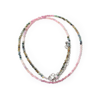 Watermelon Tourmaline Bead Necklace - 2-3mm from The Rock Space