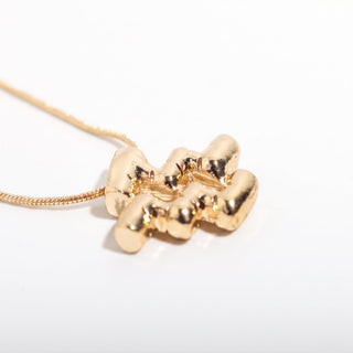Gold Plated Zodiac Necklace Aquarius from Stonebridge Imports