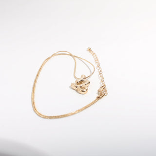 Capricorn — Gold Plated Zodiac Necklace, full flat-lay showing the coiled gold snake chain, lobster clasp and adjustable extender with the Capricorn pendant, photographed on a clean white background. Stonebridge Imports.