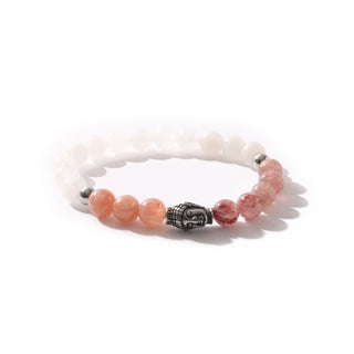 Sunstone, Strawberry Quartz & Jade Bracelet - 8mm    from Stonebridge Imports