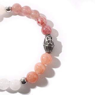 Sunstone, Strawberry Quartz & Jade Bracelet - 8mm    from Stonebridge Imports