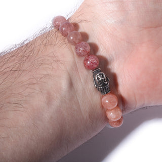 Sunstone, Strawberry Quartz & Jade Bracelet - 8mm    from The Rock Space