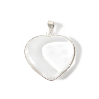 Clear Quartz Heart with Silver All Around - 925 Silver Pendant from The Rock Space
