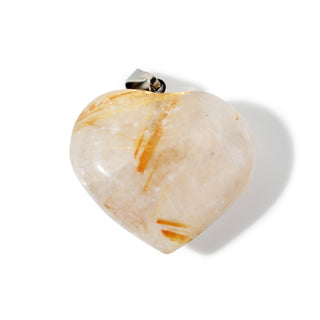 Rutilated Quartz Heart Nickel - 925 Silver Pendant from The Rock Space