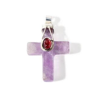 Amethyst Cross With Cabochon - 925 Silver Pendant from The Rock Space