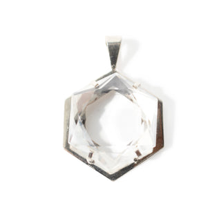 Clear Quartz Hexagon with Base - 925 Silver Pendant from Stonebridge Imports