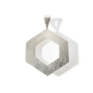 Clear Quartz Hexagon with Base - 925 Silver Pendant from The Rock Space