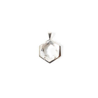 Clear Quartz Hexagon with Base - 925 Silver Pendant from Stonebridge Imports