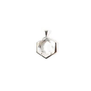 Clear Quartz Hexagon with Base - 925 Silver Pendant from The Rock Space