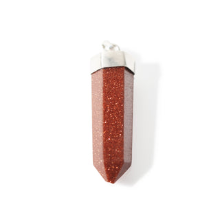 Brown Goldstone Point - 925 Silver Pendant from The Rock Space