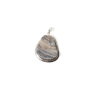 Agate Shell with Silver Bezel - 925 Silver Pendant from Stonebridge Imports