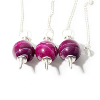 Pink Agate Ball and Point Pendulum - 3 Pack from Stonebridge Imports