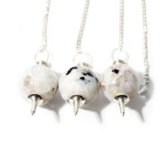 Rainbow Moonstone Ball and Point Pendulum - 3 Pack from The Rock Space