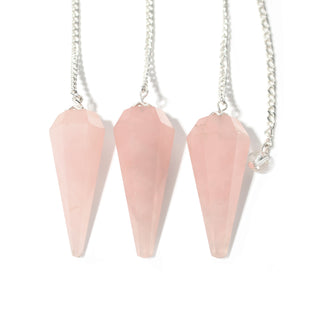 Rose Quartz Pendulum 6 Facet & Bead - 3 Pack from The Rock Space