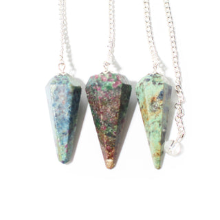Ruby Zoisite Pendulum 6 Facet & Bead - 3 Pack from Stonebridge Imports