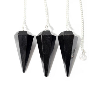 Black Tourmaline Pendulum 6 Facet & Bead - 3 Pack from The Rock Space