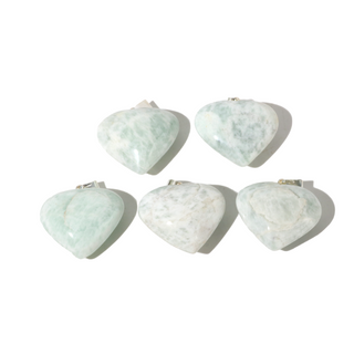 Amazonite B Heart Pendant - Pack of 5 - 1" from The Rock Space