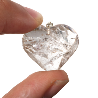 Clear Quartz B Heart Pendant - Pack of 5 - 1"    from The Rock Space