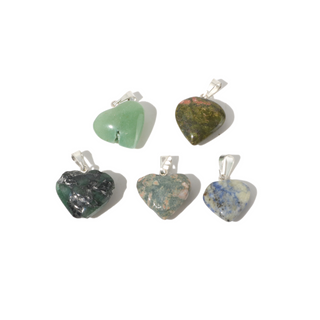 Mixed Stone B Mini Heart Pendant - Pack of 5 - 5/8" from The Rock Space