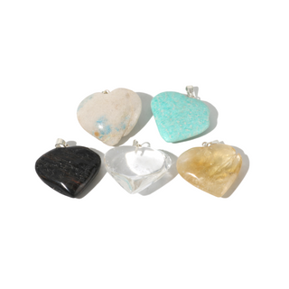 Mixed Stone B Heart Pendant - Pack of 5 - 1"    from The Rock Space