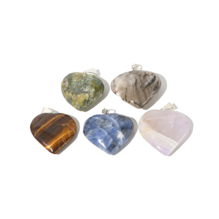 Mixed Stone B Heart Pendant - Pack of 5 - 1"    from The Rock Space