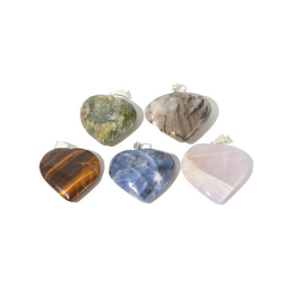 Mixed Stone B Heart Pendant - Pack of 5 - 1" from The Rock Space