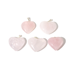 Rose Quartz B Heart Pendant - Pack of 5 - 1"    from The Rock Space