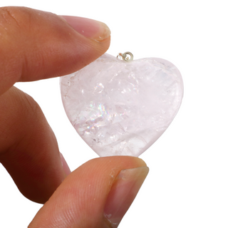 Rose Quartz B Heart Pendant - Pack of 5 - 1" from The Rock Space