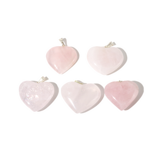 Rose Quartz B Heart Pendant - Pack of 5 - 1" from The Rock Space