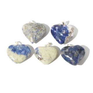 Sodalite B Heart Pendant - Pack of 5 - 1" from The Rock Space