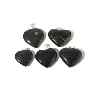 Black Tourmaline B Heart Pendant - Pack of 5 - 1"    from The Rock Space