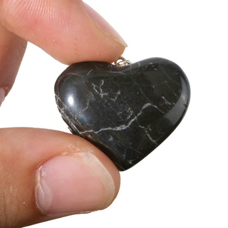 Black Tourmaline B Heart Pendant - Pack of 5 - 1"    from The Rock Space