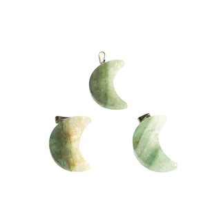 Green Fluorite Moon Pendant - 3 Pack    from The Rock Space