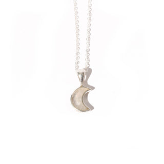 Rainbow Moonstone Moon Pendant with Chain from The Rock Space