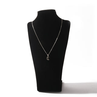 Rainbow Moonstone Moon Pendant with Chain    from Stonebridge Imports
