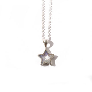 Rainbow Moonstone Star Pendant with Chain    from Stonebridge Imports