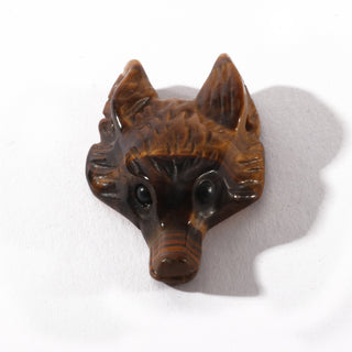 Gold Tiger Eye Wolf Head Drilled Pendant    from The Rock Space