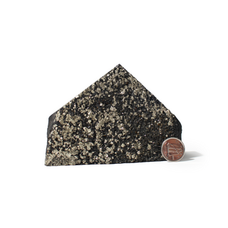 Pyrite on Basalt Cut Base Point - 2 1/2" to 5"