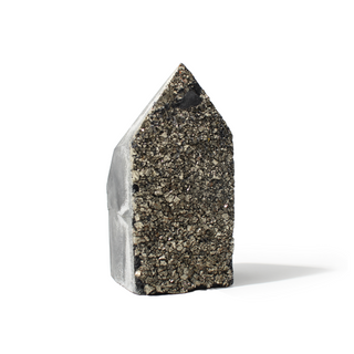 Pyrite on Basalt Cut Base Point - 2 1/2" to 5"