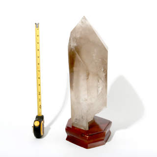Smoky Quartz Point On Wood Base U#11 - 17 1/4" from The Rock Space