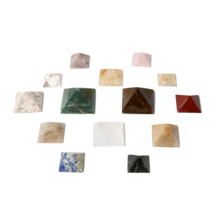 Mixed Stones Pyramid Carvings - 5 to 20 Pieces - 1kg Box    from Stonebridge Imports