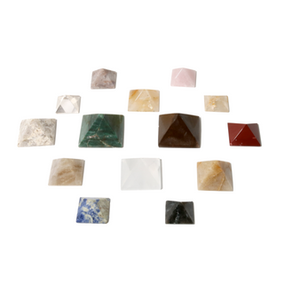 Mixed Stones Pyramid Carvings - 5 to 20 Pieces - 1kg Box from The Rock Space